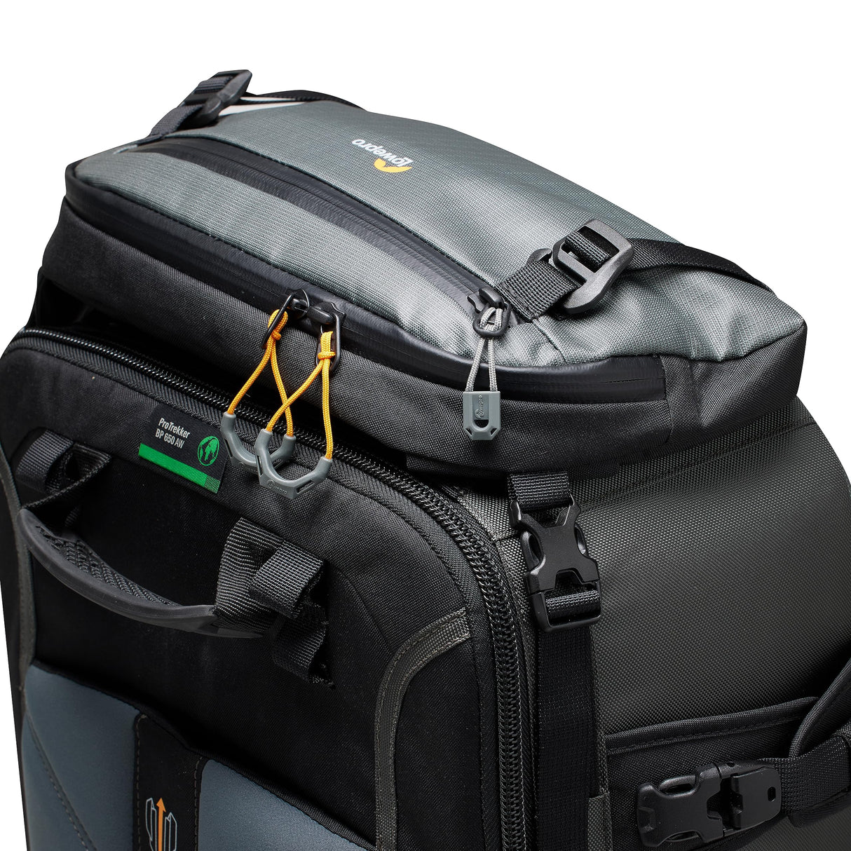 Lowepro Pro Trekker BP 650 AW II, Outdoor Camera Backpack with Recycled Fabric, Fits 800mm Lenses, Weatherproof Cover, Mirrorless/DSLR Camera Case, Black/Dark Grey, Coated Main Fabric, Sealed Zippers