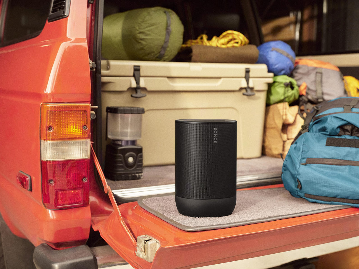 Sonos Move 2 | Altavoz portátil inalámbrico con Wi-Fi, Bluetooth, Amazon Alexa, 24 Horas de autonomía y Base de Carga inalámbrica - Negro