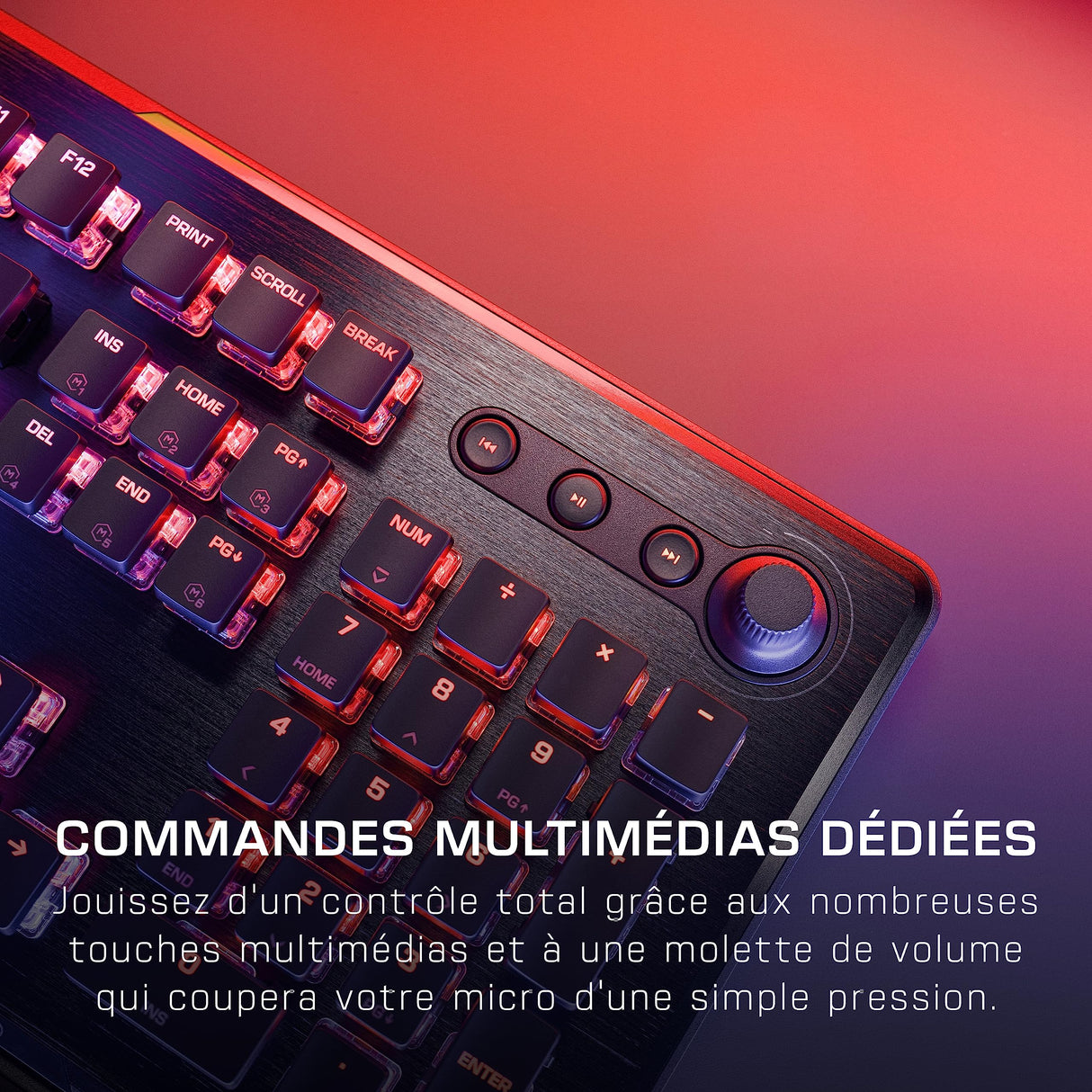 ROCCAT Vulcan II – Teclado mecánico para Juegos para PC, Teclas retroiluminadas RGB Personalizables, reposamuñecas extraíbles, Titan II Linear Switches, Negro