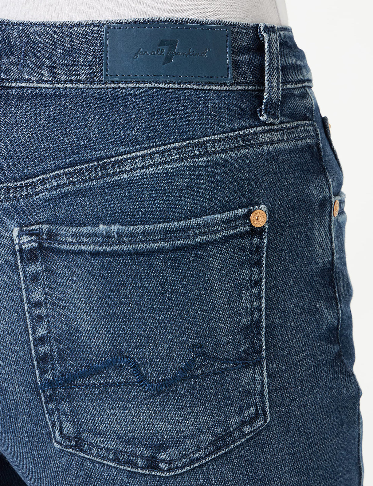 7 For All Mankind Ellie Straight Luxe Vintage Jeans, Dark Blue, Regular De Las Mujeres