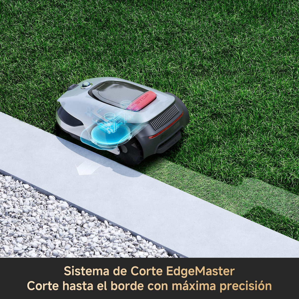 DREAME A2 Cortacésped Robótico, Evitación de Obstáculos por AI OmniSense 2.0, Configuración Automática de Límites, Mapeo de Doble Fusión, Sistema de Corte EdgeMaster, Para Pendientes de Hasta 26,5°