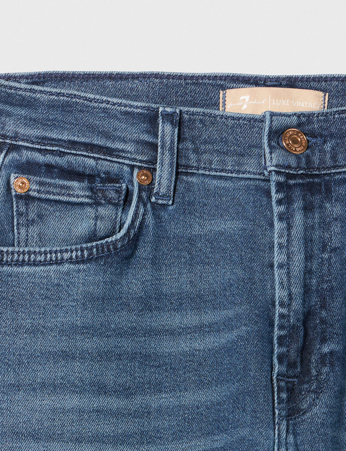 7 For All Mankind Ellie Straight Luxe Vintage Jeans, Dark Blue, Regular De Las Mujeres