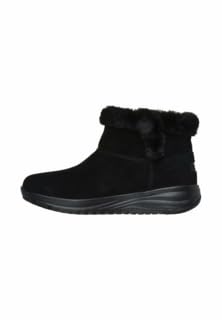 Skechers On-The-Go Stellar Cozy Step, Botas Cortas al Tobillo Mujer, Black Suede, 37 EU