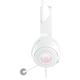 Razer Kraken Kitty V2 - Auriculares RGB con Cable y Kitty Ears para Juegos y Streaming (325 g, transductores Triforce de 40 mm, micrófono cardioide HyperClear, Sonido Envolvente) Blanco