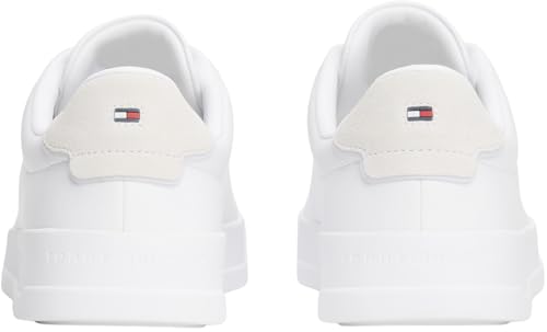 Tommy Hilfiger Court Sneaker Mujer Detail Essential de Piel, Blanco (White), 41