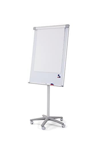 Bi-Office Pizarra Magnética con caballete móvil Smart, rotafolios con ruedas, marco de aluminio de 70 x 100 cm