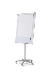 Bi-Office Pizarra Magnética con caballete móvil Smart, rotafolios con ruedas, marco de aluminio de 70 x 100 cm