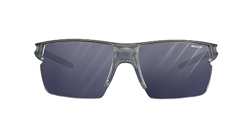 Julbo Outline Gafas DE Sol, Gris Translu Shiny/Azul, M Unisex Adulto