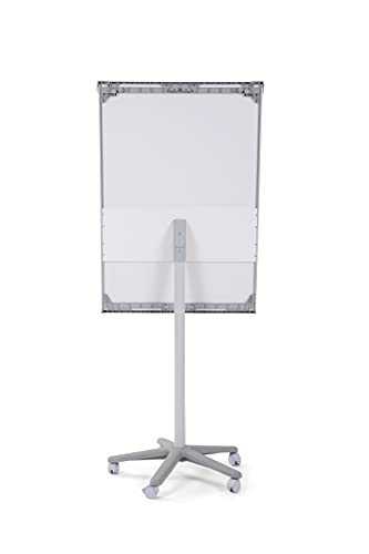 Bi-Office Pizarra Magnética con caballete móvil Smart, rotafolios con ruedas, marco de aluminio de 70 x 100 cm