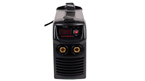 CEVIK PRO CE-BLACK200PLUS - Soldador Inverter MMA con Máscara de Soldadura y Portaelectrodo - 200A 40% 230V - Electrodos hasta 5mm - Display Digital -IGBT- Conectable a Generador - Máquina de Soldar