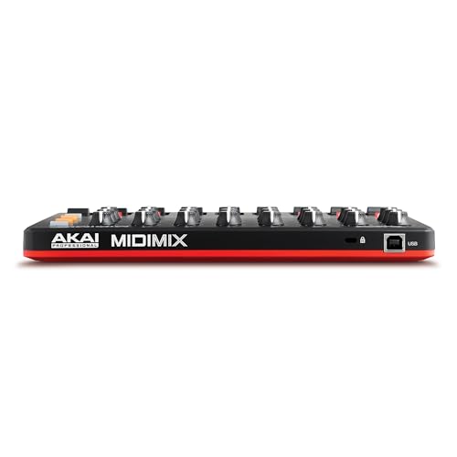 AKAI Professional MIDIMIX - Mezclador de audio, Controlador de DAW MIDI USB, mesa de mezclas con 8 faders, 1 master fader, 24 knobs asignables y mapeo con Ableton Live
