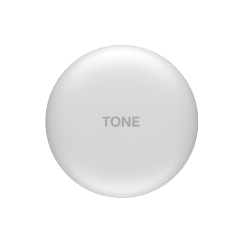 LG Electronics Auriculares Tone Free DT80Q, Bluetooth 5.2 con Sistema de Sonido Meridian y Función de Carga Rápida, Blanco