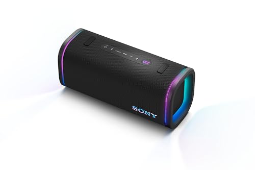 Sony ULT Field 5, Altavoz portátil Bluetooth Potente, 25 H de batería, 2 Modos ULT Power Sound, Resistente al Agua y al Polvo, 360 Luces, Correa Extraible para el Hombro, Compacto, Blanco Marfil