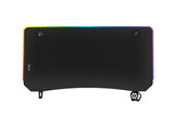 Konix Escritorio Gaming Spectra 120 x 60 x 75 cm en Forma de Z - 30 Modos luz LED - Estructura metál - Portavasos - Soporte para Auriculares - Negro