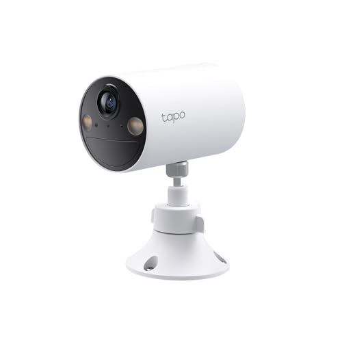 Tapo C410(4-Pack) - Cámara Wi-Fi de Batería para Exterior/Interior, 2K 3MP, 6400mAh, Detección de Personas por IA, Visión Nocturna a Color, No Requiere Hub, Compatible con Panel Solar