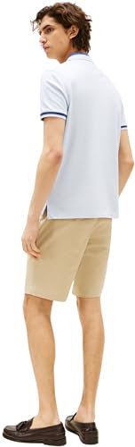 Tommy Hilfiger Polo de Manga Corta Hombre Contrast Collar Block Regular Fit, Azul (Heathered Blue Bros B0802), L