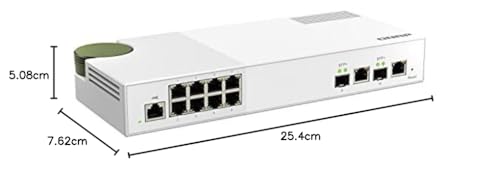 QNAP QSW-M2108-2C - 2 x 10GbE SFP+/RJ45 Combo Ports & 8 x 2.5GbE (RJ45) Ports - Entry-level 10GbE and 2.5GbE Layer 2 Web Managed Switch