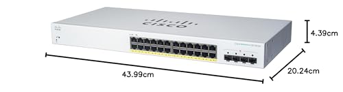 Cisco Switch inteligente Cisco Business CBS220-24T-4G | 24 puertos GE | 4 SFP de 1 G | 3 años de garantía limitada de hardware (CBS220-24T-4G-EU)