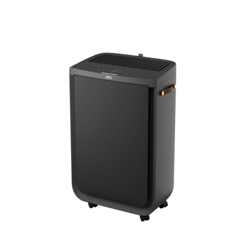 AEG APU72771DG Purificador de Aire, Filtro HEPA, Elimina 99,5% Bacterias, Capacidad hasta 70m2, 3 velocidades, Táctil, Control por voz, Wi-fi, Sensor humedad/temperatura, Filtrado 4 etapas, Gris