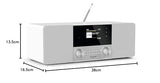 TechniSat - Radio Digital estéreo 4 C (Dab +, FM, Pantalla a Color, Bluetooth, conexión para Auriculares, Entrada Auxiliar, Pantalla OLED, 20 W RMS, Altavoz Elac), Color Blanco