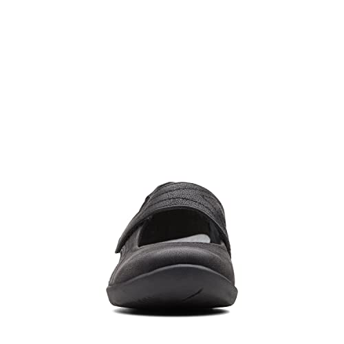 Clarks Sillian Bella, Zapatos Planos Mary Jane Mujer, Black Synthetic, 41.5 EU