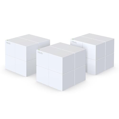 Tenda Nova MW6 Mesh Router Sistema WiFi de Red en Malla (Dual Band hasta 500 metros, Mu-MIMO, 2 Puertos Gigabit, Plug and Play, Funciona con Alexa, sustituye tu Repetidor de Red Tradicional) Pack 3