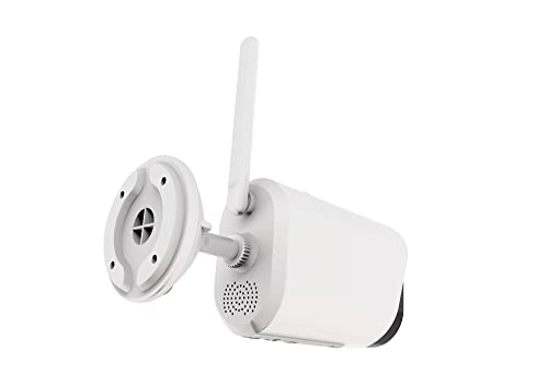 Daewoo - Cámara Independiente inalámbrica WiFi INT/Ext W502 Full HD, detección de Movimiento, visión Nocturna en Color, Sistema de Audio bidireccional, Compatible con Amazon Alexa, Color Blanco