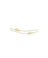 Lacoste Pulsera de Doble Cadena para Mujer Colección CROCODILE en Oro Amarillo con Charms en forma de Cocodrilo - 2040470