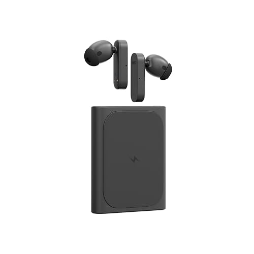 HMD Amped Buds - Auriculares in-Ear inalámbricos Bluetooth con Banco de energía Integrado (Hybrid ANC, ENC, hasta 95 Horas de reproducción, USB-C, IP54), Color Negro