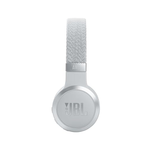 JBL LIVE 460 NC Auriculares supraaurales inalámbricos con cancelación adaptativa de ruido, tecnología Bluetooth, hasta 50h de batería sin NC, asistente de voz y conexión multipunto, blanco