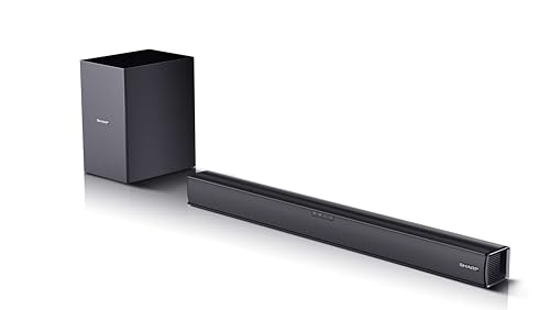 Sharp HT-SBW182 Soundbar 2.1 Slim con Subwoofer inalámbrico, Bluetooth con HDMI ARC/CEC, 160W, Audio óptico Digital, AUX, Negro, 74 cm