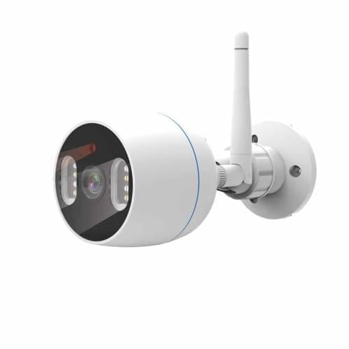 WatioWave Cámara exterior 1080p 2MP con visión nocturna a color, ideal para vigilancia y seguridad en exteriores.