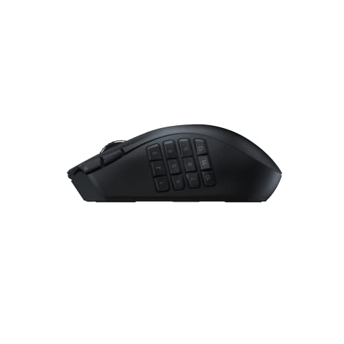 Razer Naga V2 HyperSpeed - Ratón Inalámbrico Ergonómico para Juegos MMO, 19 Botones Programables, Hyperspeed, hasta 250 Horas de Duración De La Batería, Sensor Óptico Focus Pro 30K, Negro