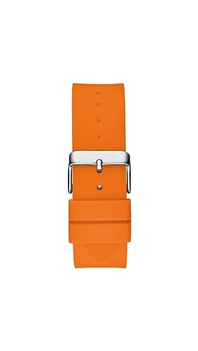 GUESS Trend Casual Tonneau Diamond - Reloj para Hombre, 43 mm, Esfera Negra, Caja y Pulsera de Acero Inoxidable, Naranja, Deportivo/Casual