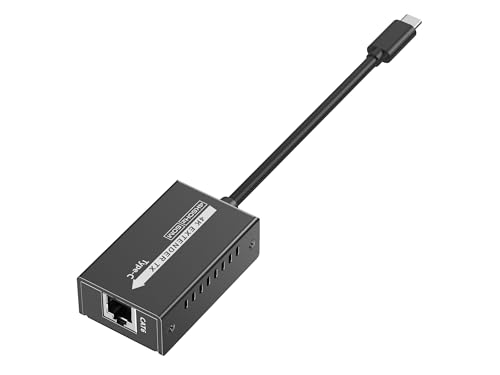 PremiumCord Extensor 4K USB-C a HDMI vía Cat5E/6/6A, UHD 4K 2160p 120Hz, Full HD 1080p, HDMI 2.0, HDCP 1.4/2.2, HDR10, Sin Retardo