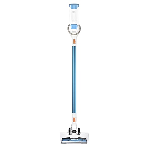Genius Invictus X7 - Aspirador inalámbrico 2 en 1 (13 Piezas) con Potencia de succión de 380 W y Luces LED integradas, batería de Iones de Litio (30 min), Color Blanco y Azul