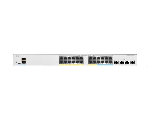 Switch gestionado Cisco Catalyst 1300-24MGP-4X, 16 Puertos GE, 8 Puertos 2,5GE, PoE, 4x10GE SFP+, protección Limitada de por Vida (C1300-24MGP-4X)