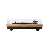 Mooov 477361 - Tocadiscos de Vinilo Bluetooth, 3 velocidades, Altavoces estéreo, Potencia 15W, Salida USB para convertir vinilos a Formato Digital, Salida RCA, Acabado en Madera Natural