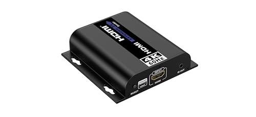 PremiumCord Extensor HDMI 4K hasta 120 m vía LAN, Over IP, Cat5/5E/6, UHD 4K 2160p 60Hz, Full HD 1080p, 4:4:4, HDMI 2.0, HDCP 2.2, Carcasa Robusta de Aluminio