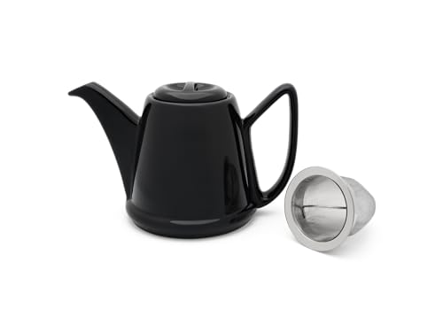 Bredemeijer Bredemeijer - Tetera de cerámica (1 L, con filtro de acero inoxidable), color negro