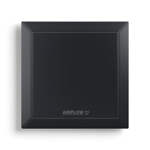 Airflow QT100 B Negro Extractor Baño – Silencioso 25 dB(A), 5W, IP45, 2 Velocidades 21/25 L/s, Pared/Techo, Ingeniería Alemana, Certificado QuietMark, Garantía 3 Años
