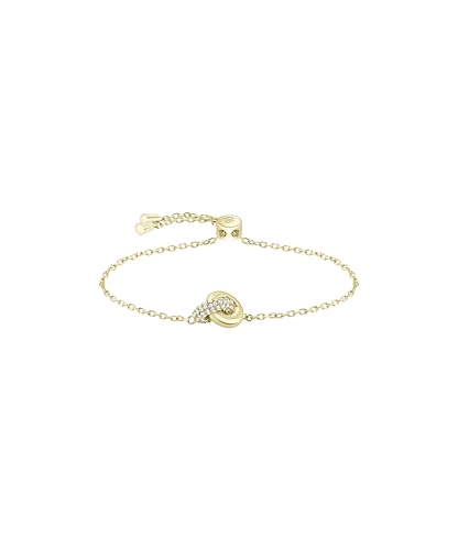 BOSS Jewelry Pulsera para Mujer Colección LIVE PRECIOUS en Oro Amarillo Claro con Anillos Entrecruzados y Cristales - 1580757