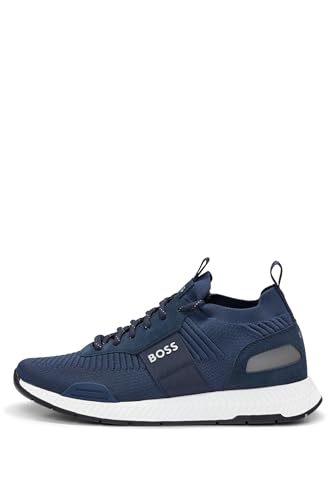 BOSS Hombres Titanium_Runn_knst_N Sneaker Azul 43 EU