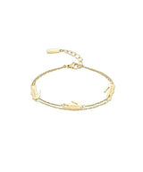 Lacoste Pulsera de Doble Cadena para Mujer Colección CROCODILE en Oro Amarillo con Charms en forma de Cocodrilo - 2040470