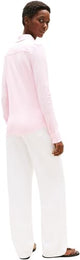 Tommy Hilfiger Camisa Mujer 1985 Slim con cuello francés, Multicolor (Ithaca Stp/ Classic Pink), S
