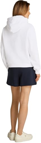 Tommy Hilfiger Hoodie Mujer con Logotipo, Blanco (TH Optic White), XS