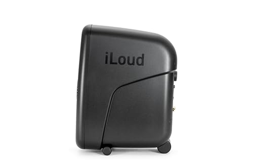 IK Multimedia iLoud Micro Monitor Pro - Par - Monitores de estudio compactos, de 2 vías, biamplificados, altamente portátiles y controlados digitalmente. Incluye micrófono ARC. Color negro.