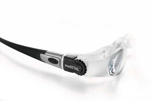 Eschenbach Optik maxDETAIL Gafas lupas para un trabajo minorista exigente con aumento 2X, compensación dioptrica hasta ±3 dpt, con funda de espuma rígida, color: gris oscuro