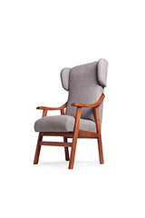 Abuelo a Gusto- Silla con Brazos Modelo Goya y Orejas apoya-Cabeza. Madera Color: Cerezo (Medidas: 117 * 69 * 57 cm) Tela Antimanchas: para Personas Mayores o geriátrico. Prótesis de Cadera. Gris