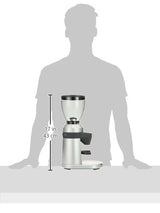 GRAEF CM 800 Molinillo de Café Eléctrico 128W, 350g, Molino Cónico Inox, Aluminio, 40 Niveles, Portafiltro, Antiestático, Plata
